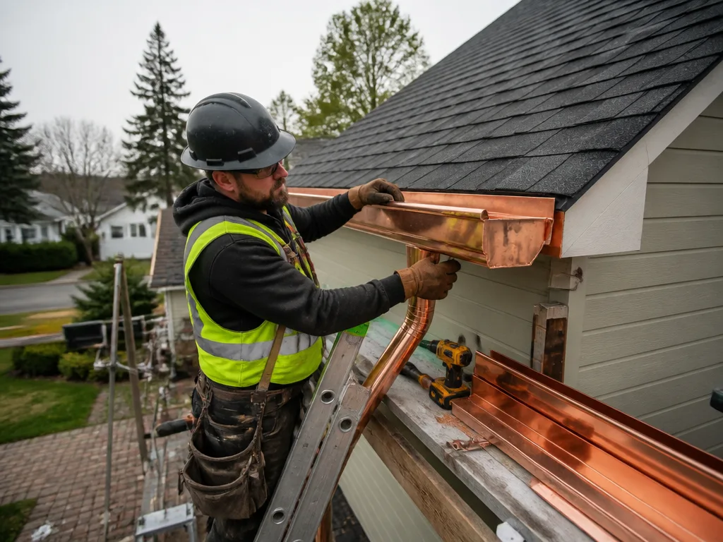 Copper Gutter Installation